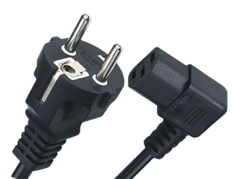 Indonesia Power Cords, CEE 7/7 Straight Schuko Plug To IEC 60320 C13 Left Angle Connector, Type E,F, 3 Poles Plug, SNl, VDE, TUV Certified Indonesia Power Cords, CEE 7/7 Straight Schuko Plug To IEC 60320 C13 Left Angle Connector, Type E,F, 3 Poles Plug, SNl, VDE, TUV Certified
